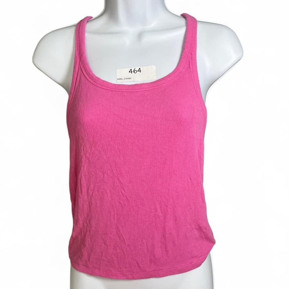 Aerie Pink Ribbed Fitted Sleeveless Tank Top